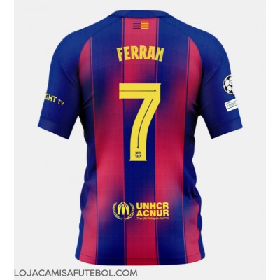 Camisa de Futebol Barcelona Ferran Torres #7 Equipamento Principal 2025-26 Manga Curta Camisa de Futebol Barcelona Ferran Torres #7 Equipamento Principal 2025-26 Manga Curta